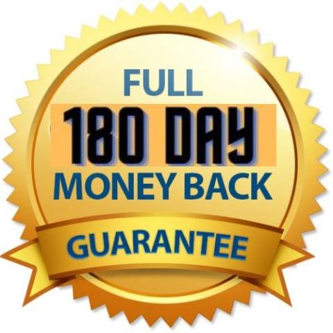 180-day satisfaction guarantee badge – risk-free trial of natural joint relief supplement